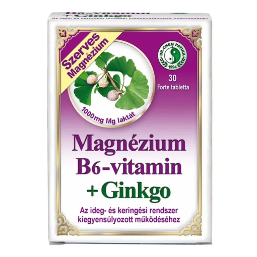 Dr. Chen Magnézium B6-vitamin + ginkgo tabletta - 30 db