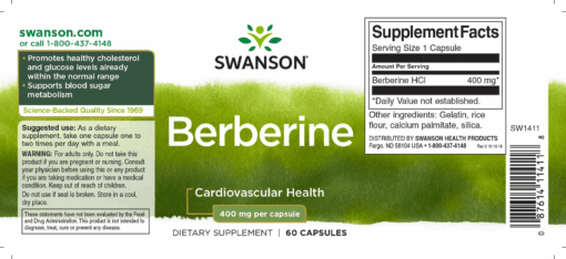 Swanson Berberine 400 mg - 60 db kapszula