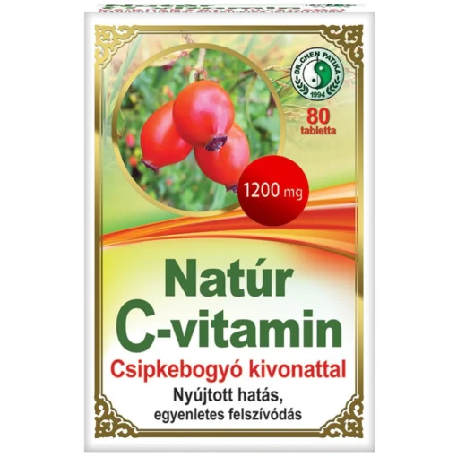 Dr. Chen Natúr C-vitamin tabletta csipkebogyó kivonattal - 80 db
